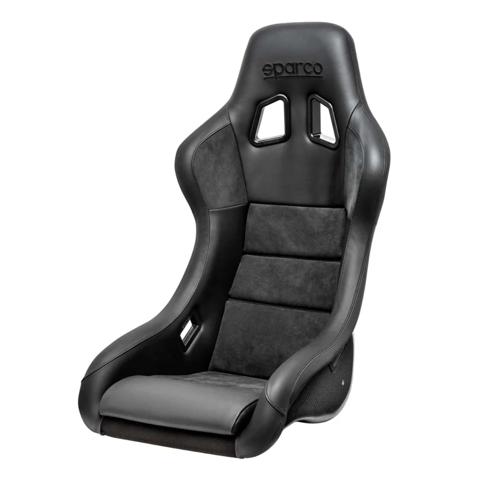 The black Sparco QRT-C Performance Carbon Racing Seat.