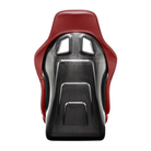 The back of the red Sparco QRT-C Performance Carbon Racing Seat.