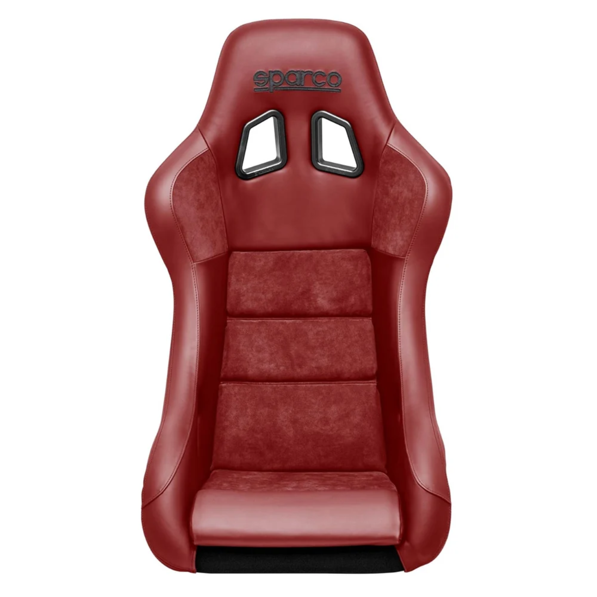 The front of the red Sparco QRT-C Performance Carbon Racing Seat.