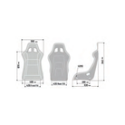 The dimensions of the Sparco QRT Carbon Racing Seat.