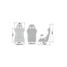 The dimensions of the Sparco QRT-K Kevlar Racing Seat.