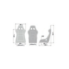The dimensions of the black Sparco QRT-K X Kevlar Racing Seat.