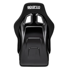 The back of the black Sparco QRT-R Fiberglass Racing Seat.