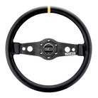 The smooth black leather Sparco R-215 Flat Steering Wheel.