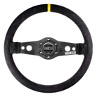 The suede Sparco R-215 Flat Steering Wheel.