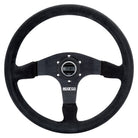 The Sparco R-375 Steering Wheel, a Sparco black multi-spoke racing wheel with a suede finish on the rim and spokes, featuring a central metallic hub with the Sparco logo.