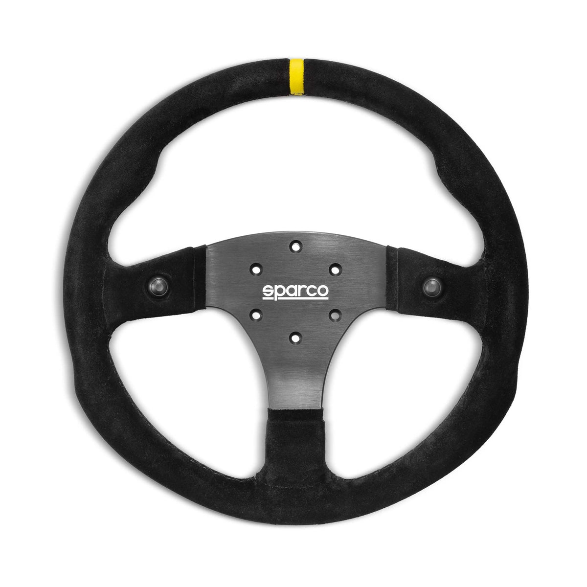The suede Sparco R330B Steering Wheel.