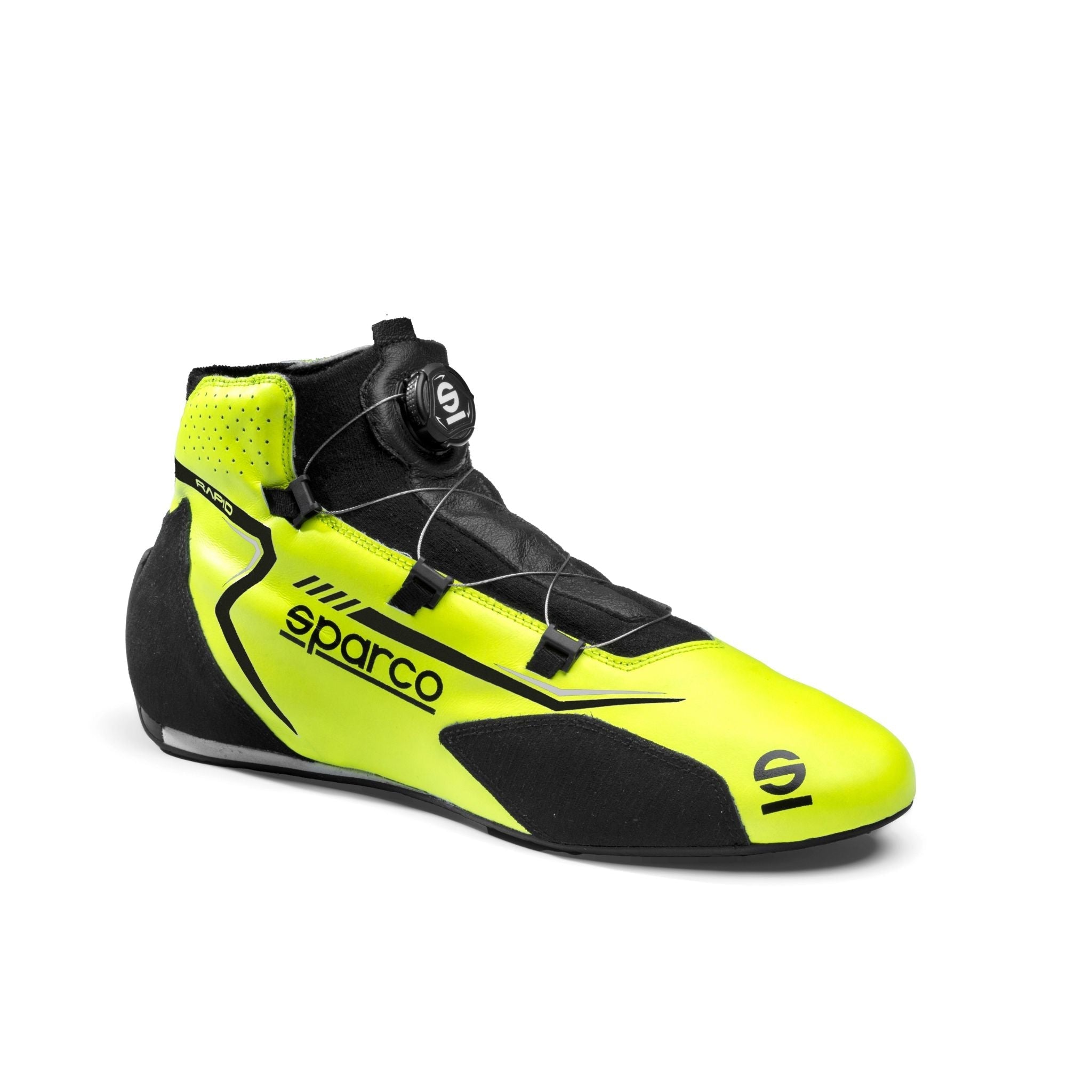 The yellow Sparco Rapid Racing Shoes.