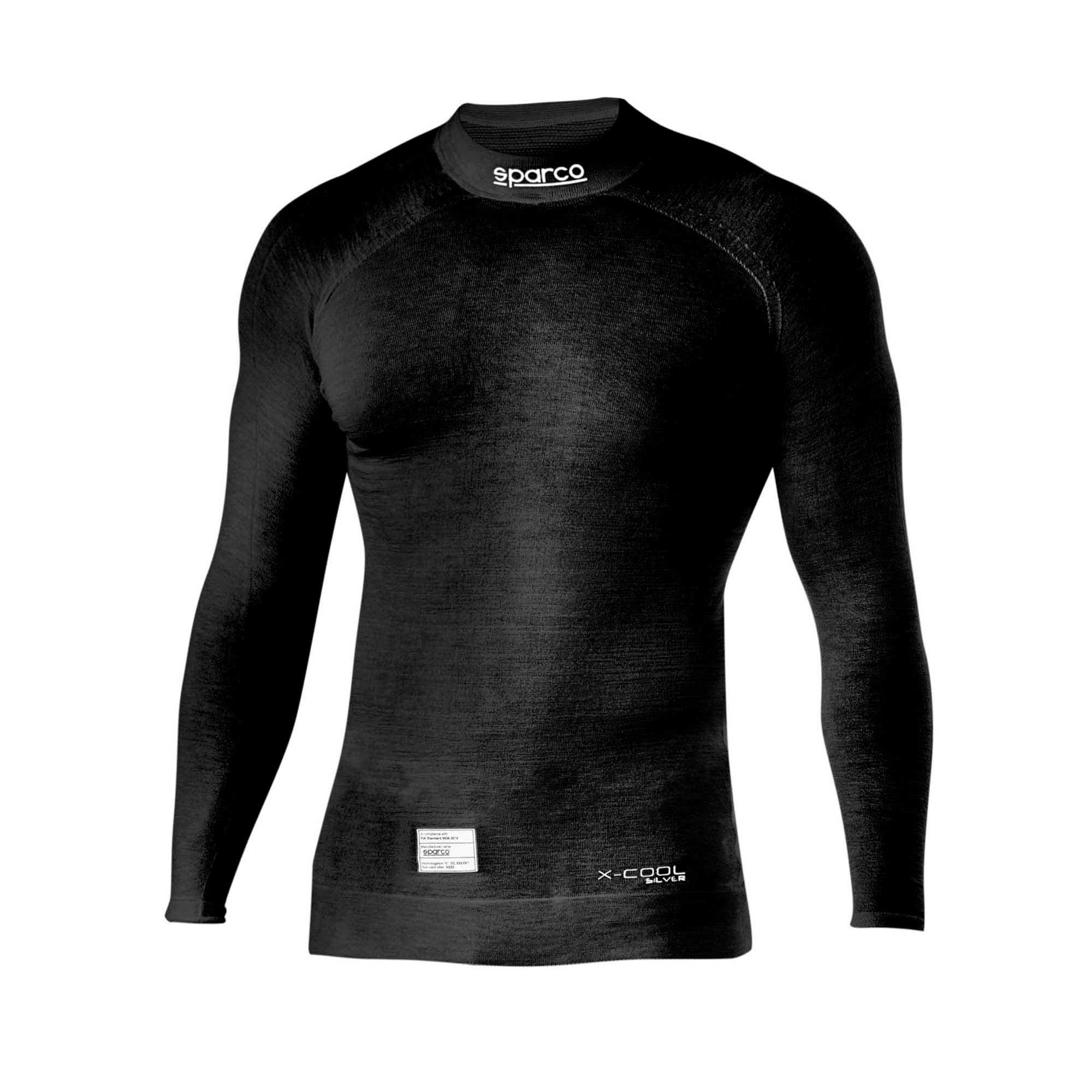 The front of the black Sparco RW-11 Evo Racing Undershirt.