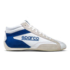 The side of the white and navy Sparco S-Drive Mid Shoes.