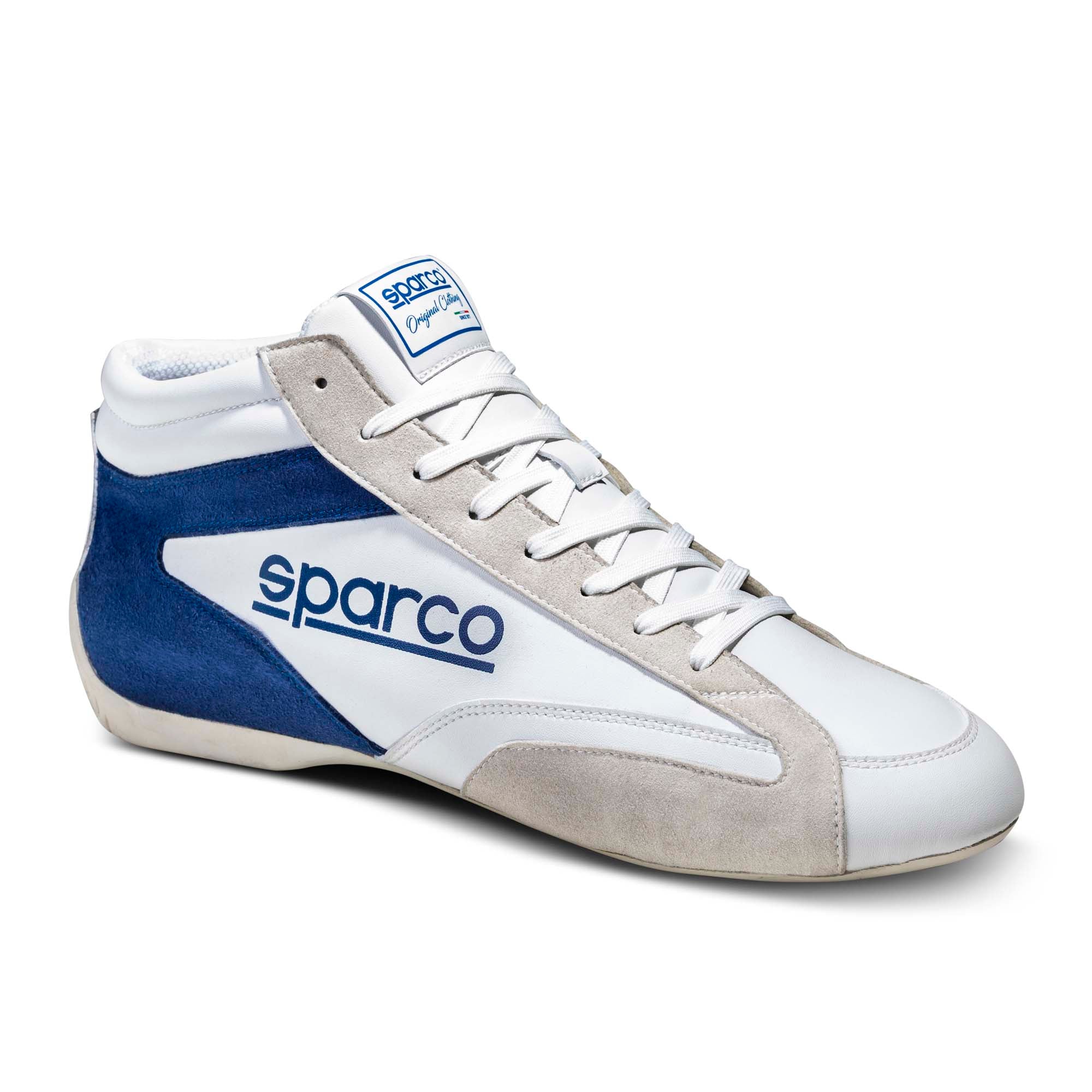 The white and navy Sparco S-Drive Mid Shoes.