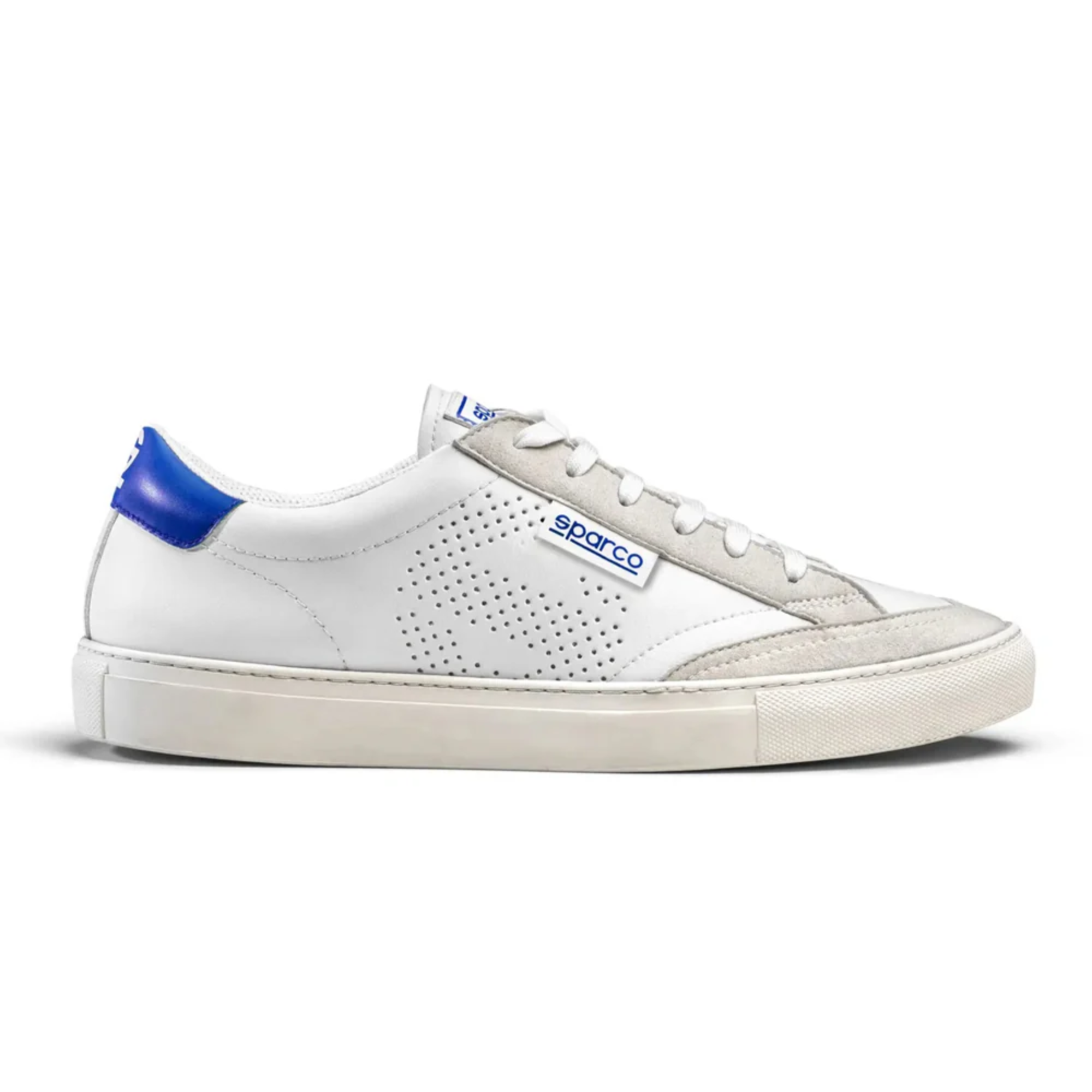 The side of the white and blue Sparco S-Time Street Shoes.