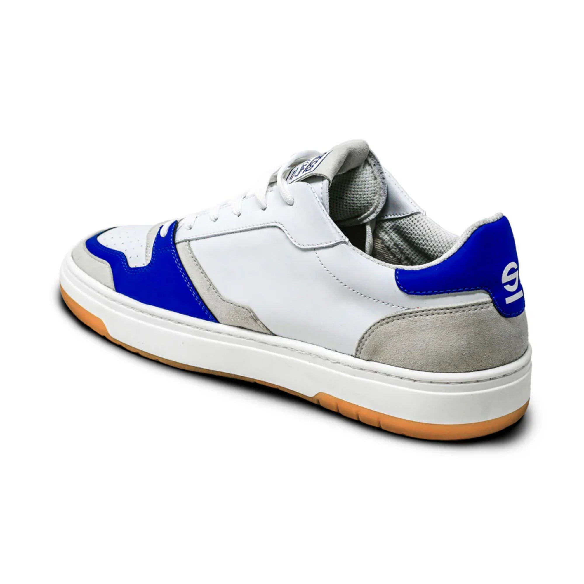 The inside of the white and blue Sparco S-Urban Street Shoes at an angle.