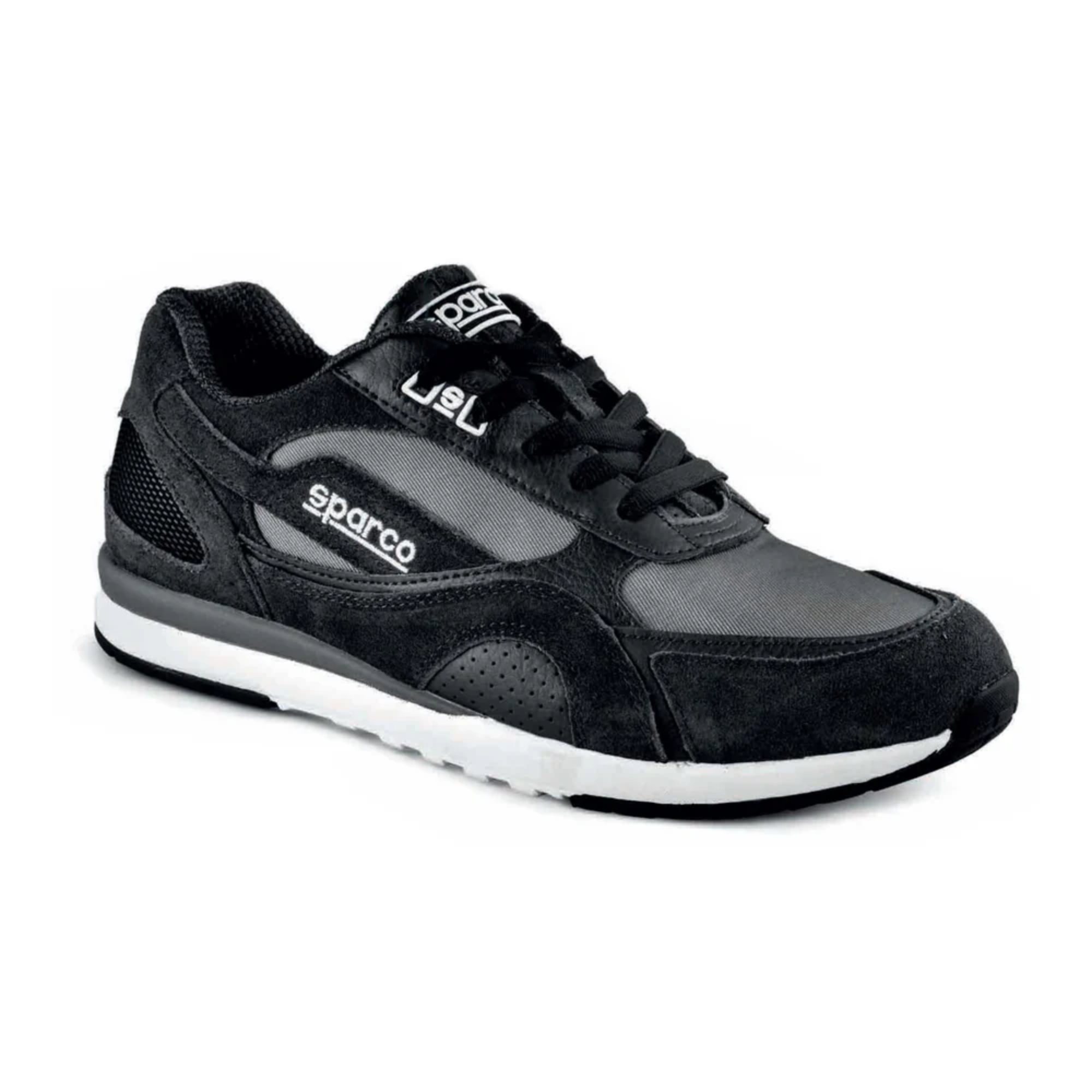 The black Sparco SH-17 Street Shoes at an angle.