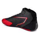 The inside of the red and black Sparco Skid Racing Shoes.