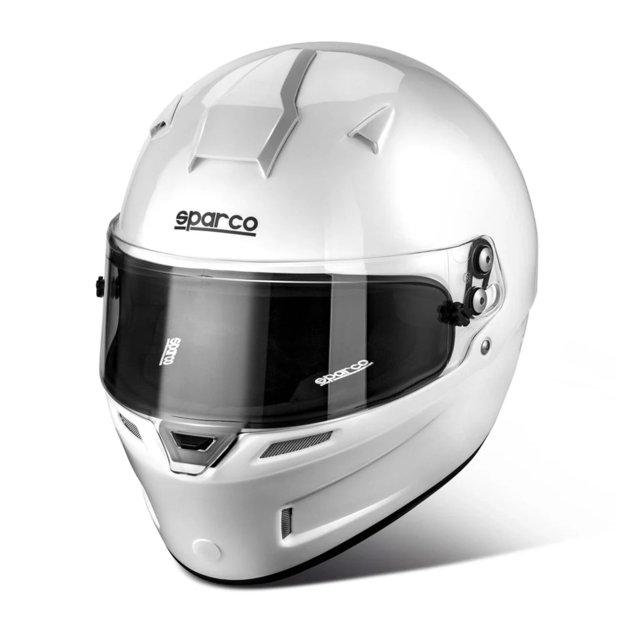 The white Sparco Sky KF-5W K2015 Karting Helmet from Sparco.