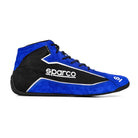 The side of the blue and black Sparco Slalom+ Cloth Racing Shoes.