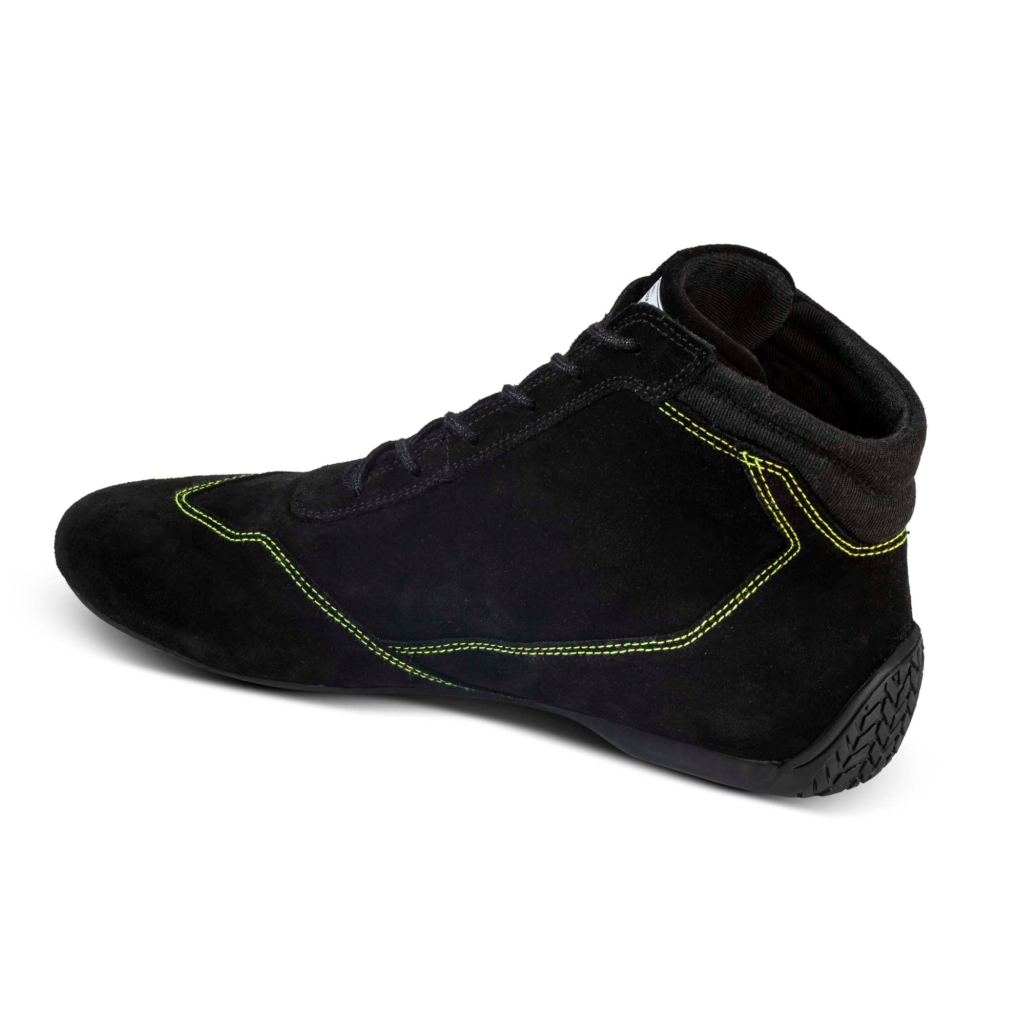 The black and yellow Sparco Slalom Racing Shoes from the inside.