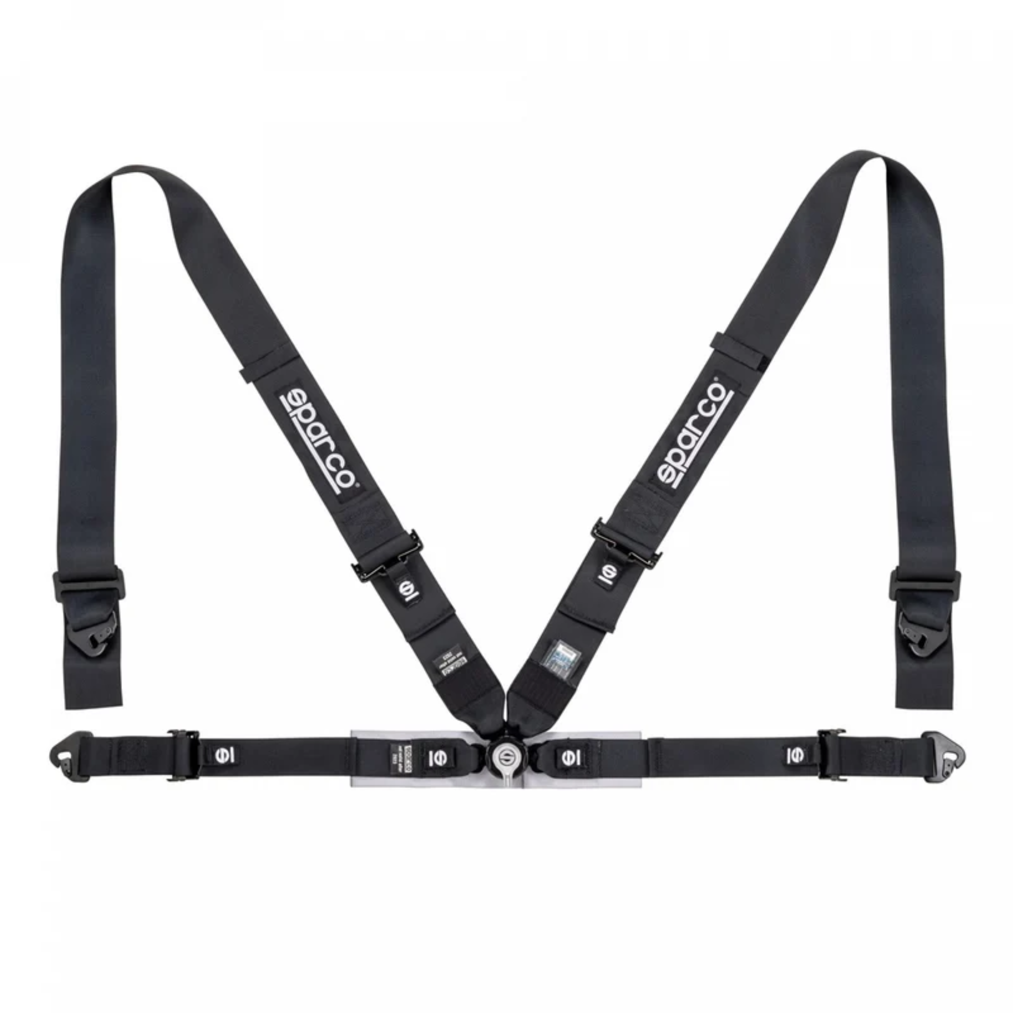 The black Sparco Sport H-4 4-Point Racing Harness.