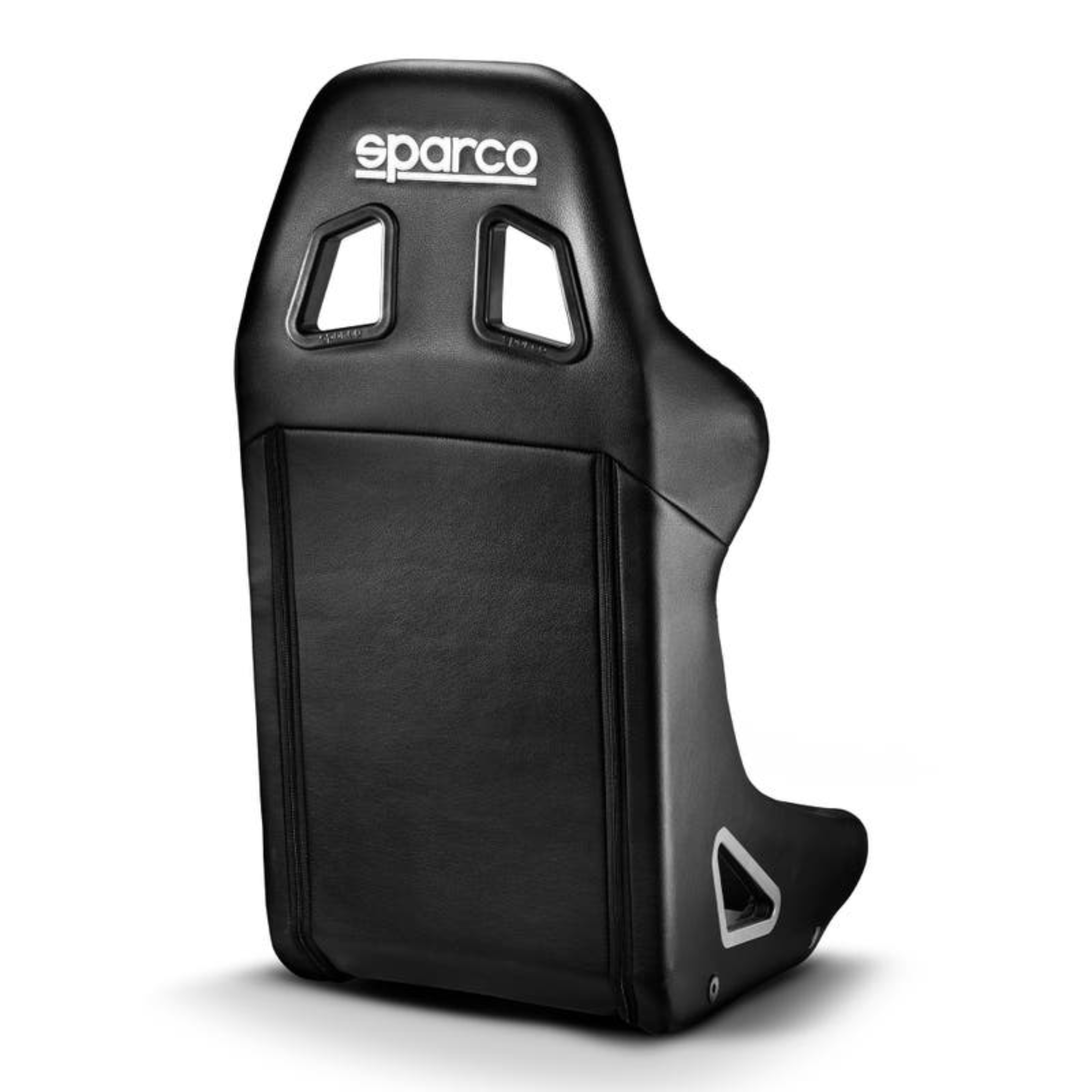 The back of the Sparco Sprint+ Sky Racing Seat at an angle.