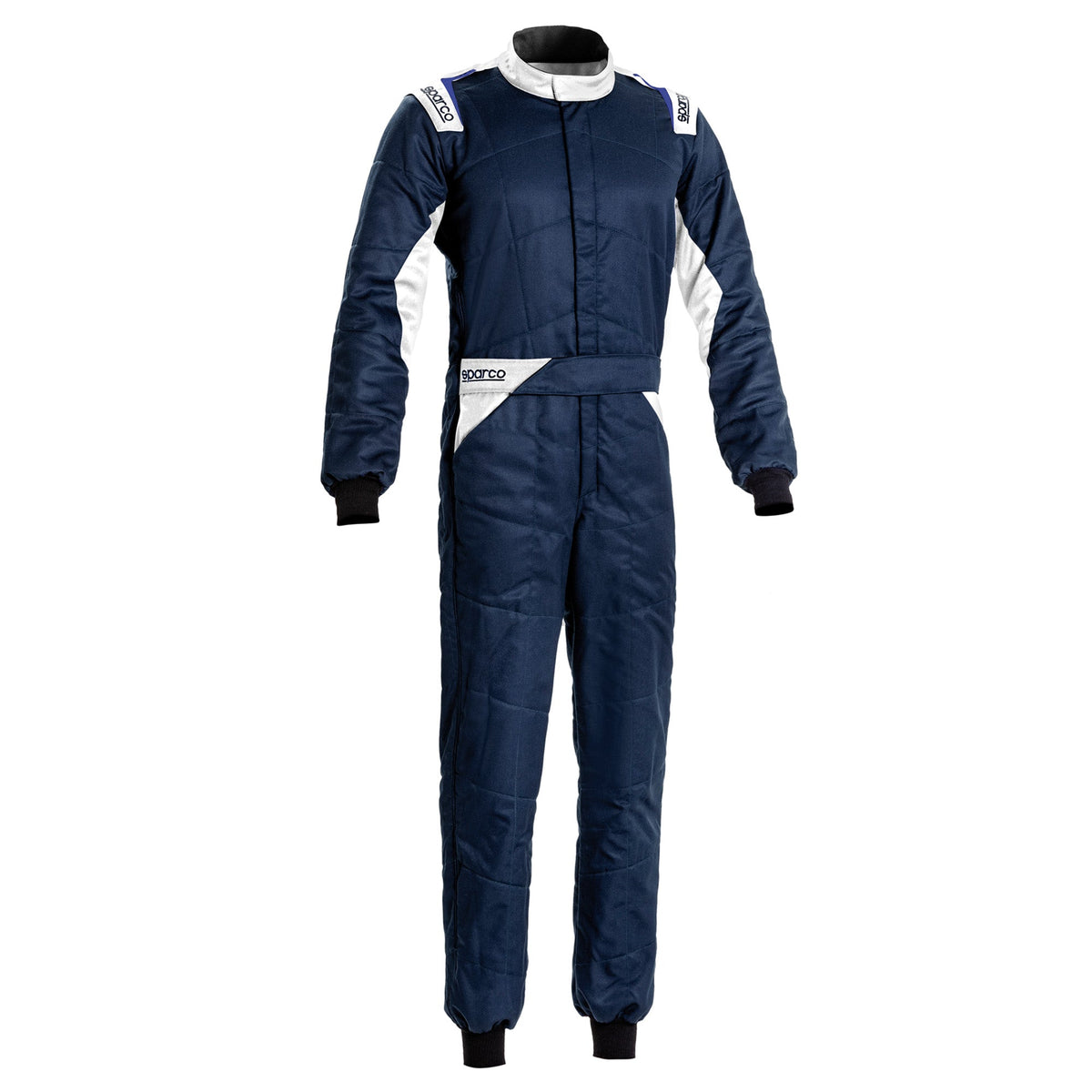 The navy and white 2021 model Sparco Sprint Racing Suit.
