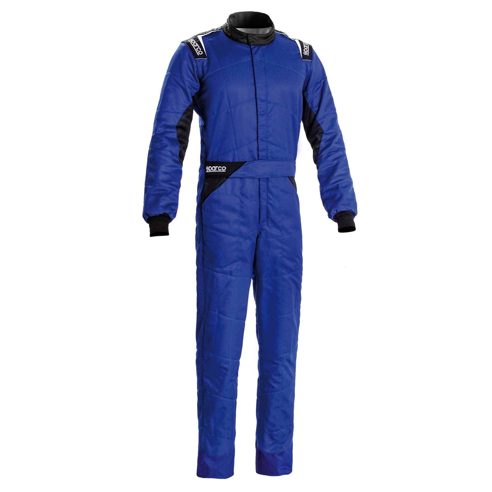 The blue and black 2021 model Sparco Sprint Racing Suit Boot Cut.