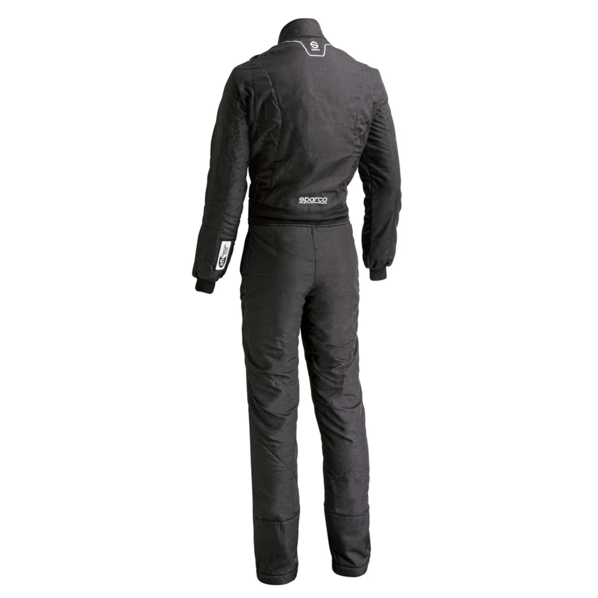 The back of the black Sparco Stint Racing Suit.