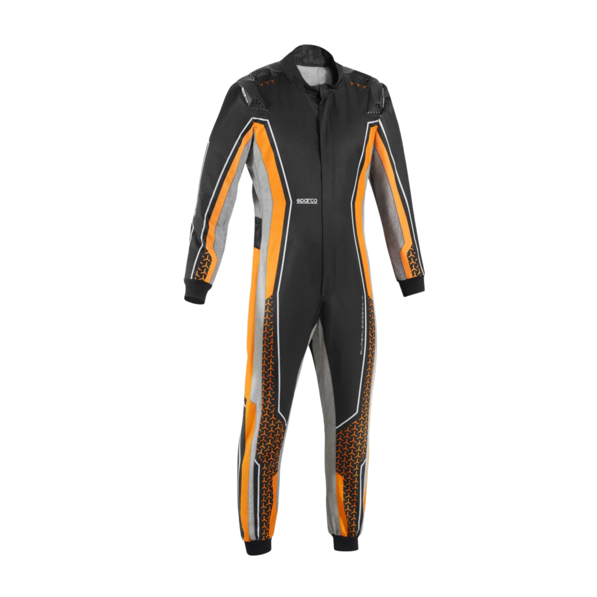 The black and orange Sparco Superleggera-K Kart Racing Suit.