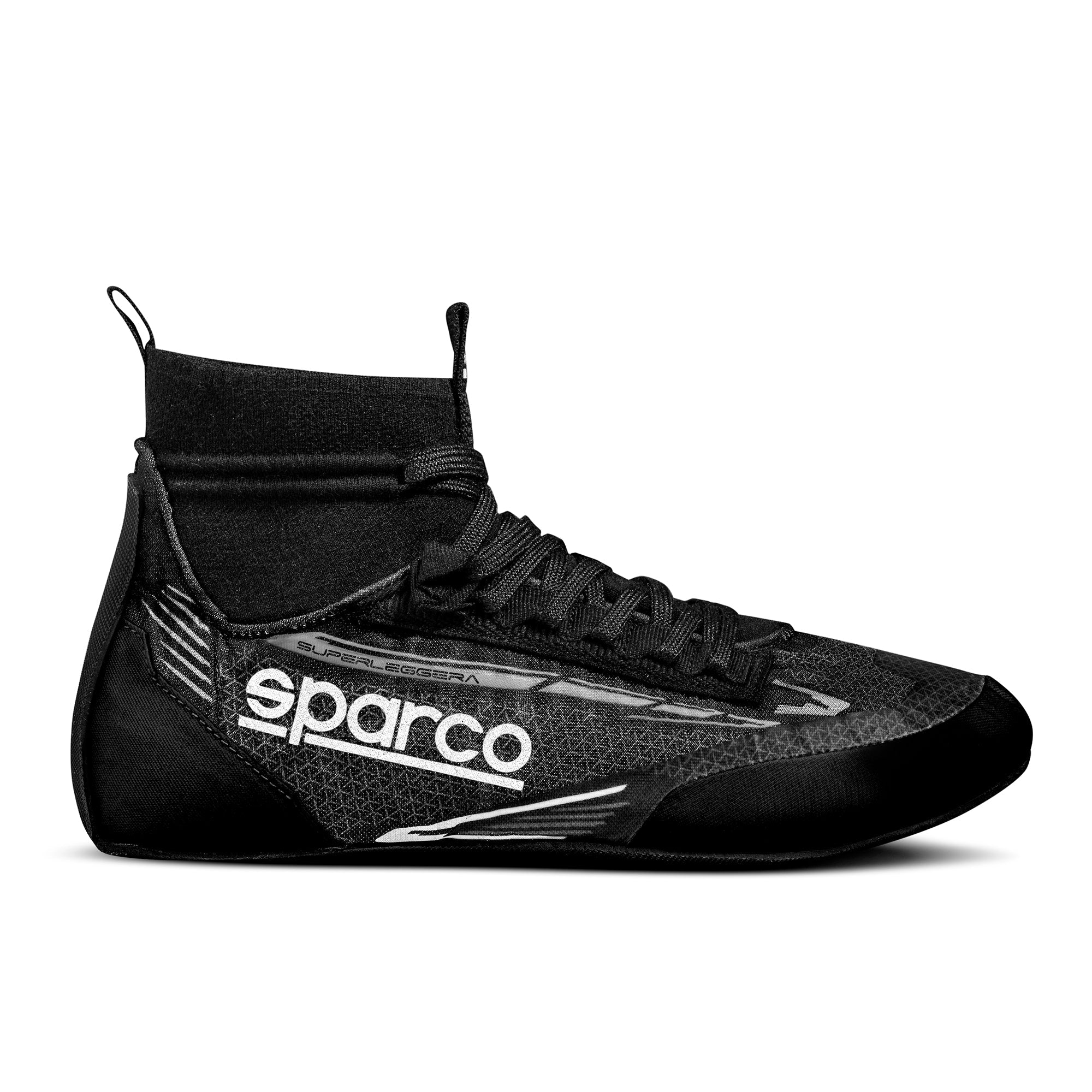 The black and white Sparco Superleggera Racing Shoes.