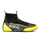 The side of the black and yellow Sparco Superleggera Racing Shoes.