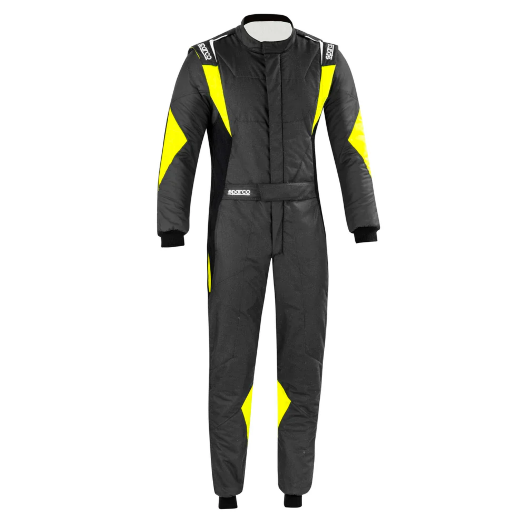 The grey, black and yellow Sparco Superleggera Racing Suit.