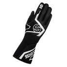 The black and white Sparco Tide+ Racing Gloves.