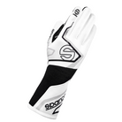 The white and black Sparco Tide+ Racing Gloves.