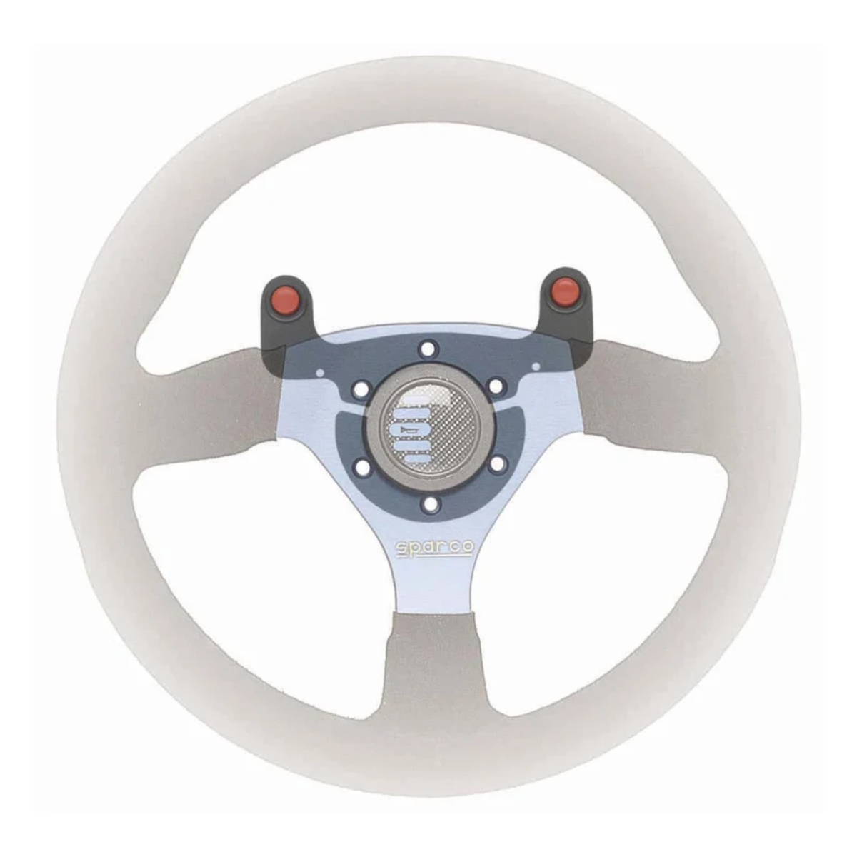 The Sparco Two Button Racing Control Kit shown on a steering wheel diagram.