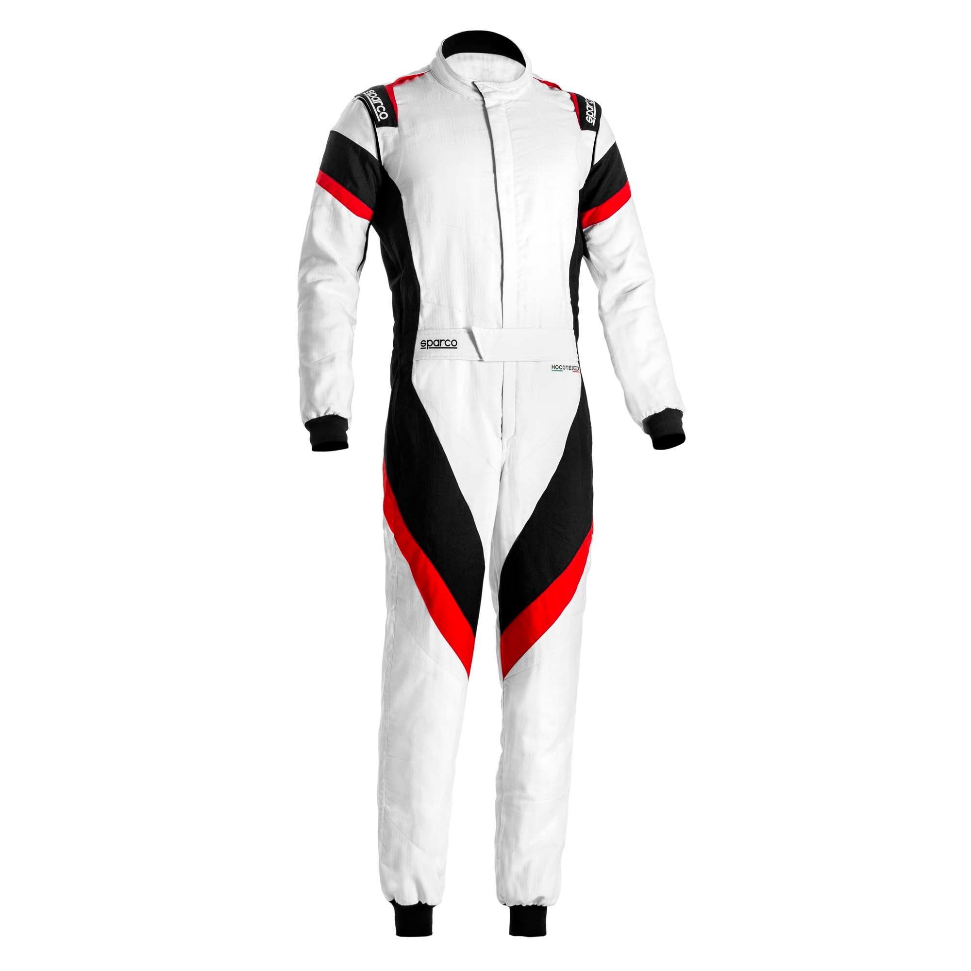 The white and red Sparco Victory 3.0 Racing Suit.