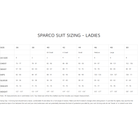 The women's (ladies') sizing guide for Sparco suits. all-groups