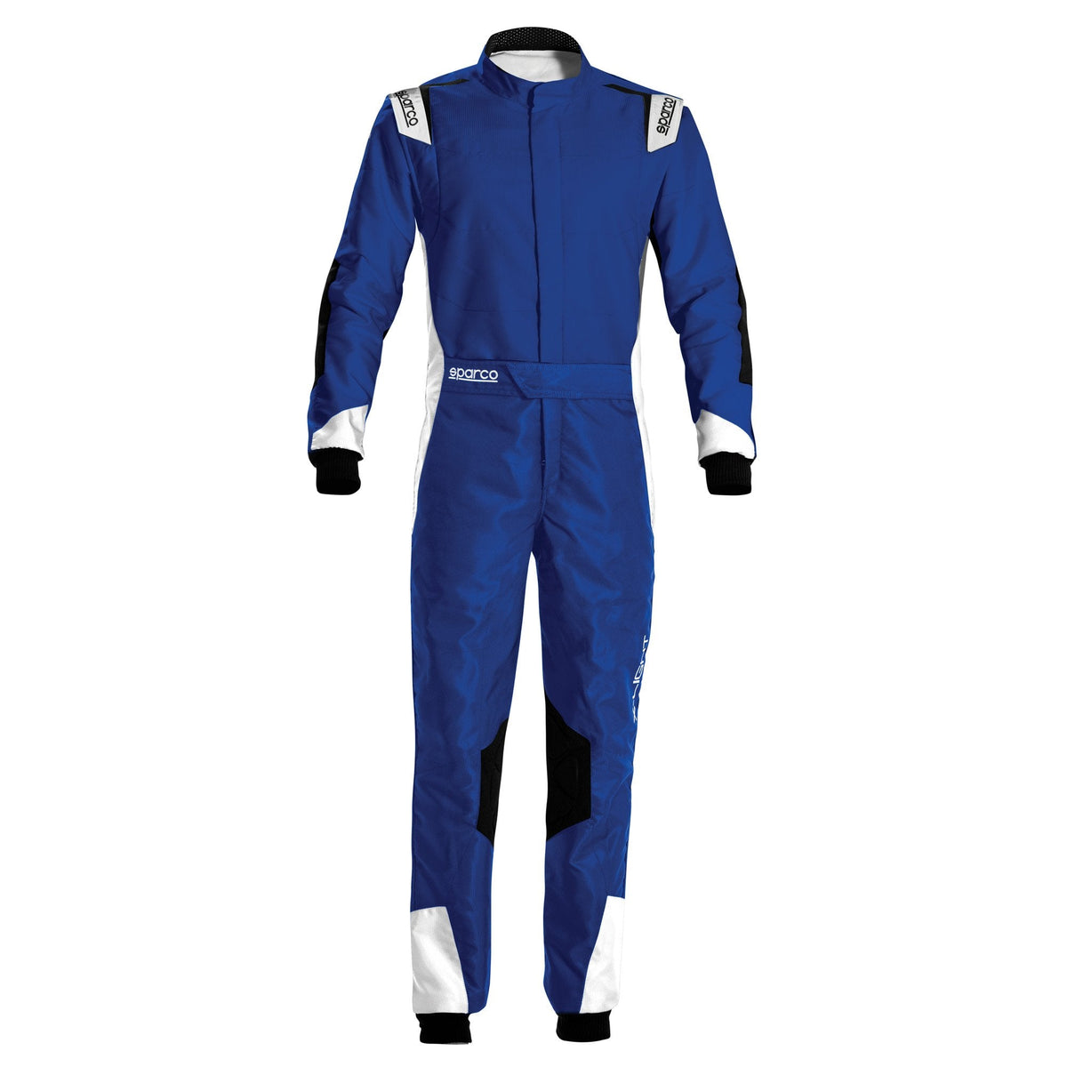 The blue, white and black Sparco X-Light Kart Racing Suit.