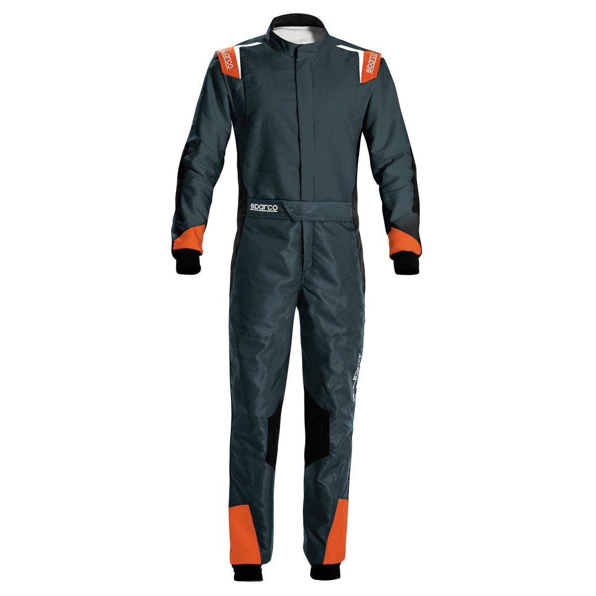 The grey, orange and black Sparco X-Light Kart Racing Suit.