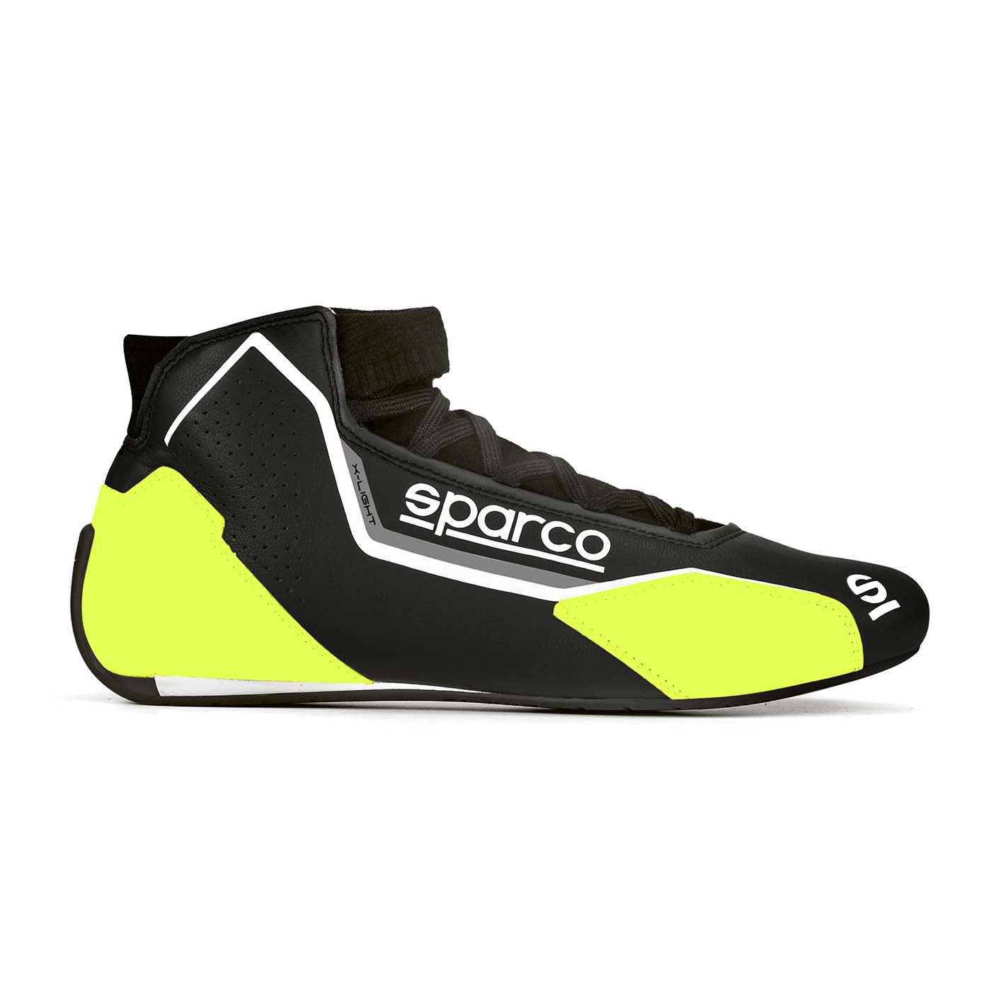 The black and yellow Sparco X-Light Racing Shoes.