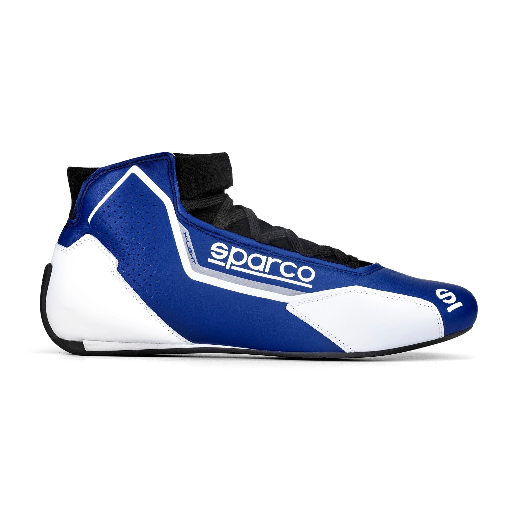 The navy and white Sparco X-Light Racing Shoes.