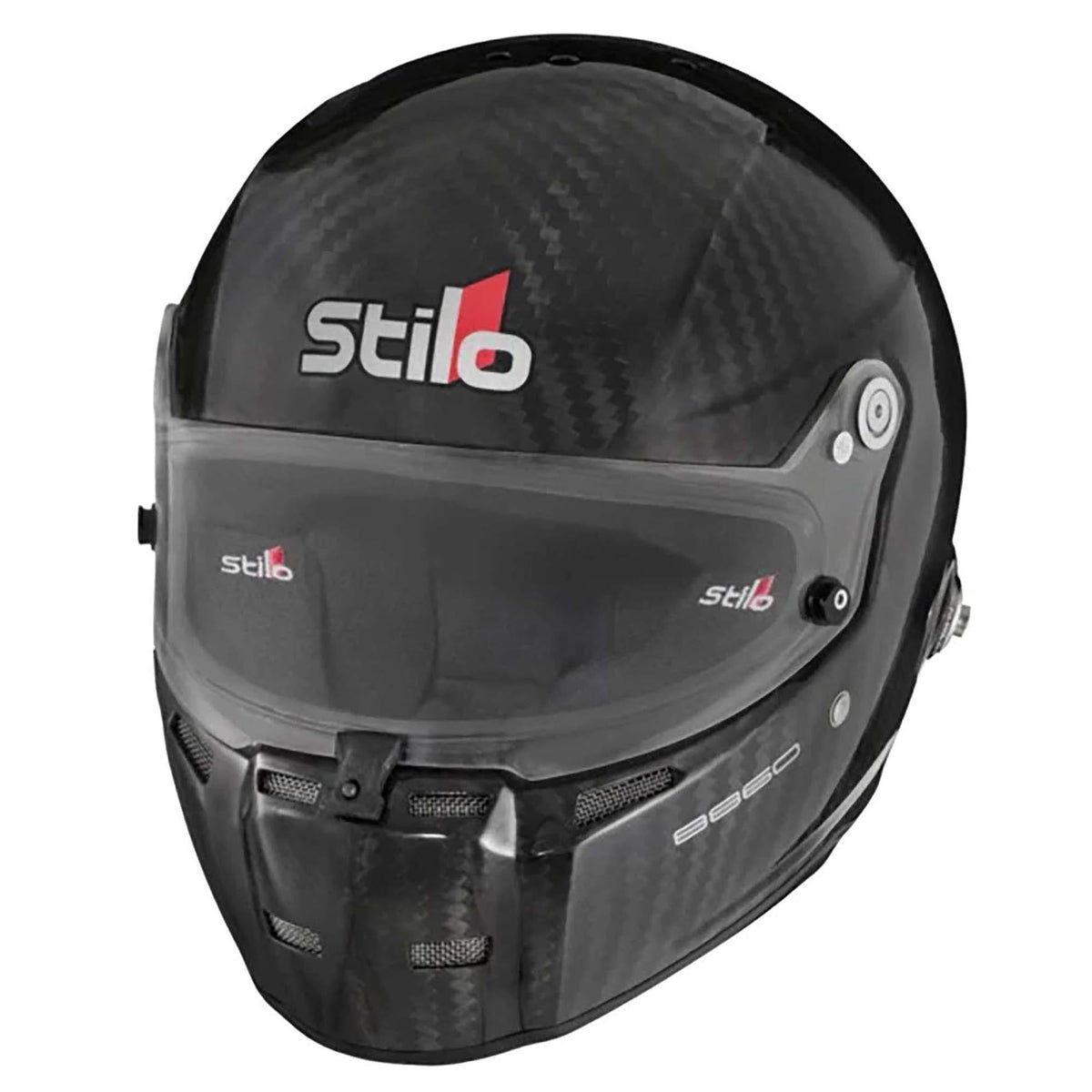 The FIA8860-2018 homologated Stilo ST5 FN Carbon Carbon Racing Helmet.
