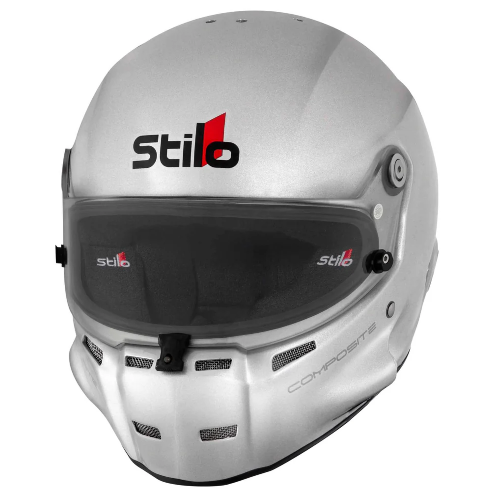 The silver Stilo ST5 GT Composite SA2020/FIA8859 Helmet from Stilo.
