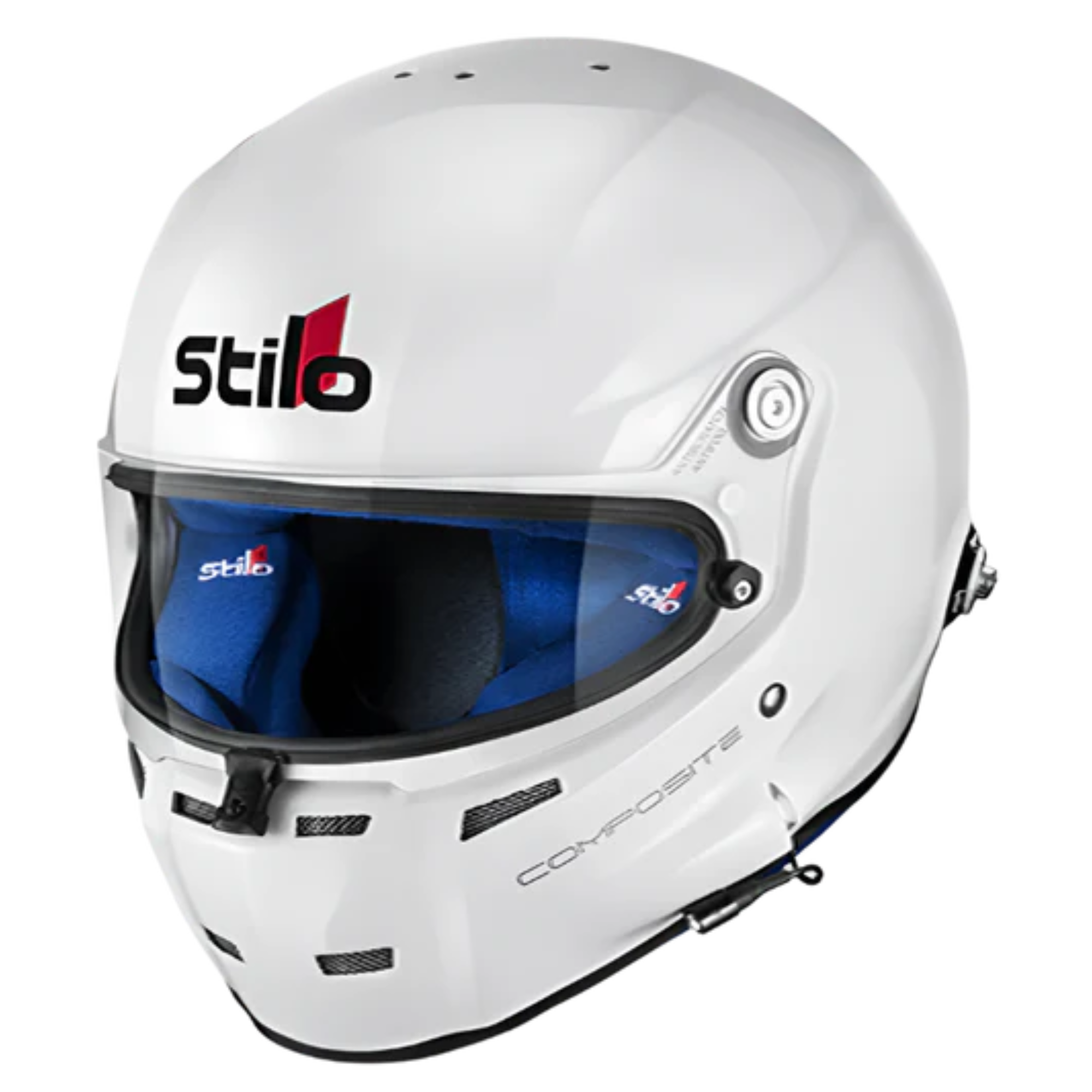 The white and blue Stilo ST5 GT Composite SA2020/FIA8859 Helmet from Stilo