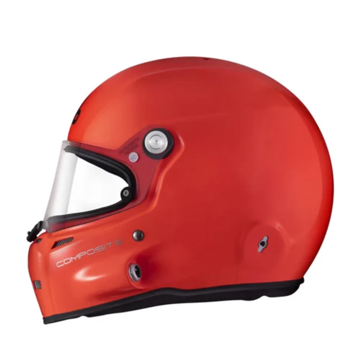 The right side of the orange SA2020 and FIA 8859 2020 approved Stilo ST5 GT Offshore Racing Helmet.