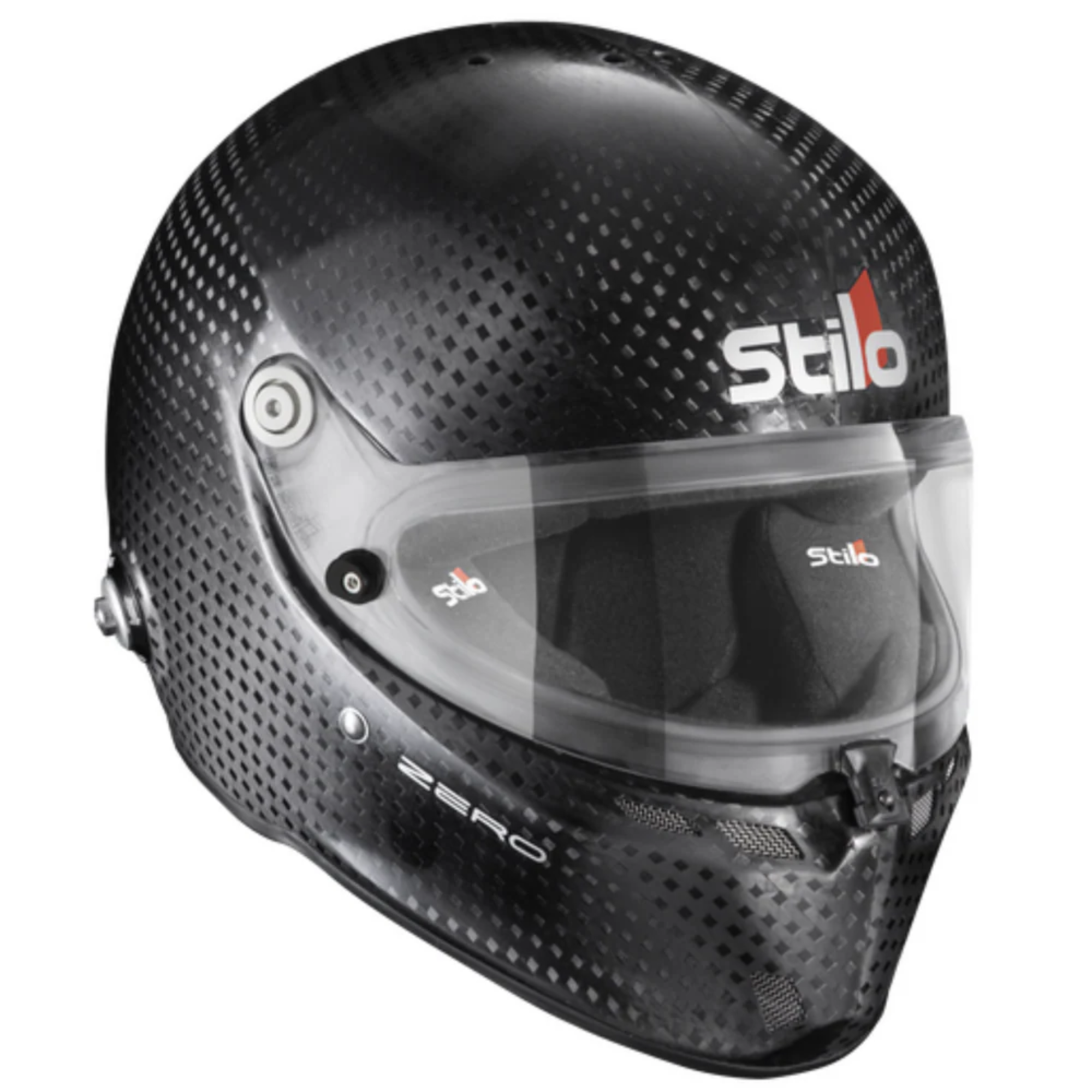 The Stilo ST6 FN Zero FIA8860-2018 Helmet from Stilo at an angle.
