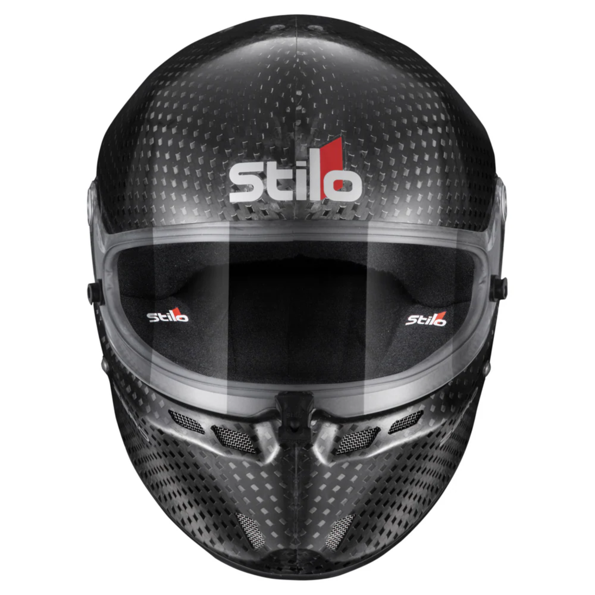 The front of the Stilo ST6 FN Zero FIA8860-2018 Helmet from Stilo.