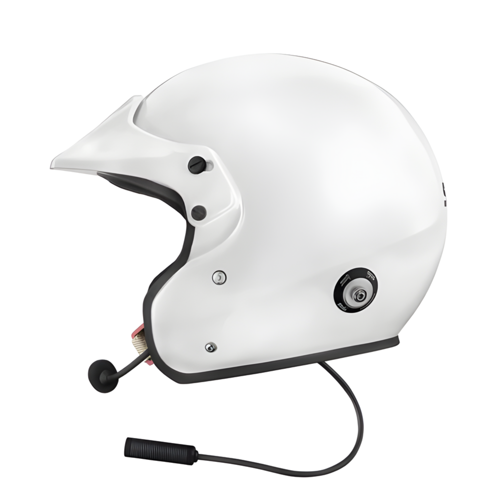 The right side of the white Stilo Venti Sport Plus SA2020/FIA8859 Helmet.