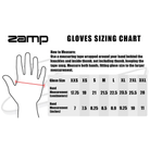 The Zamp Racing gloves sizing chart from Everyday Motorsports.
