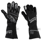 The black SFI 3.3/5 rated Zamp Racing ZR-70 Performance Race Gloves showing the palm and the back.