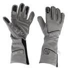 The gray SFI 3.3/5 rated Zamp Racing ZR-70 Performance Race Gloves showing the palm and the back.